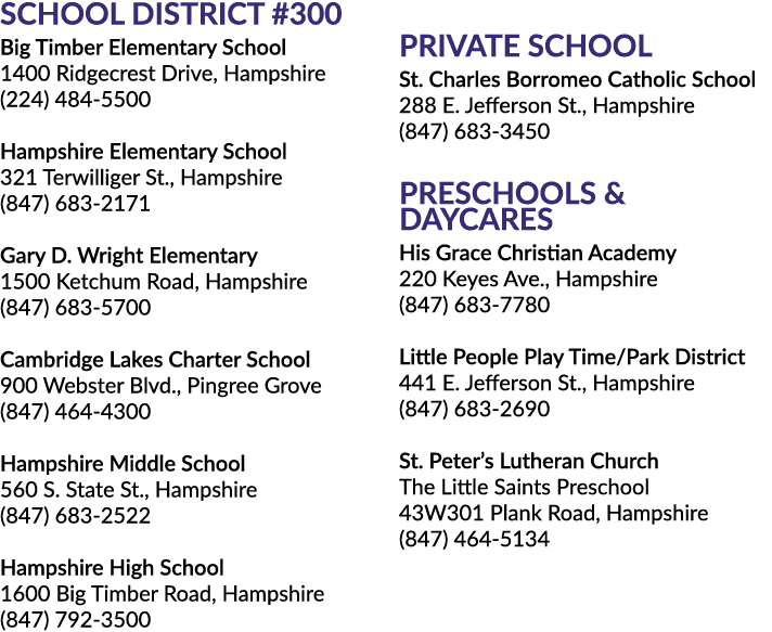 School District #300 Big Timber Elementary School 1400 Ridgecrest Drive, Hampshire (224) 484 5500 Hampshire Elementar...