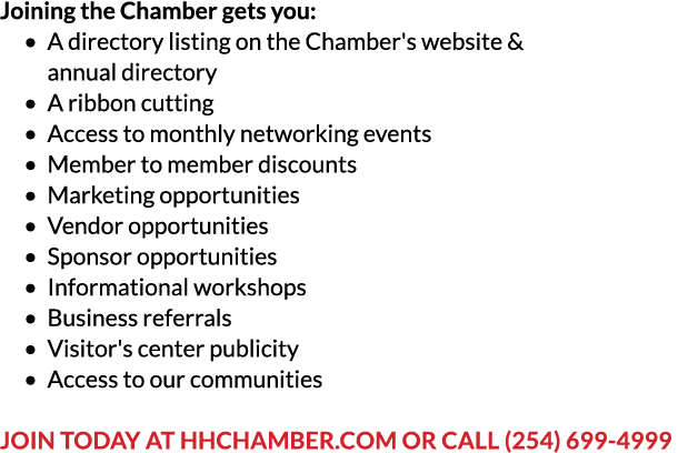 Joining the Chamber gets you: • A directory listing on the Chamber's website & annual directory • A ribbon cutting • ...
