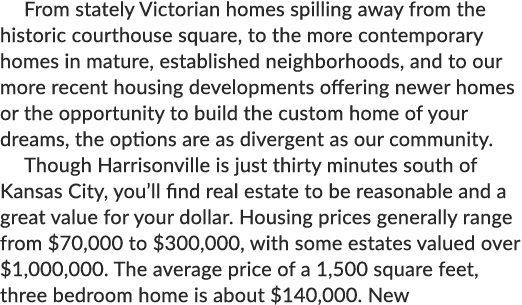 From stately Victorian homes spilling away from the historic courthouse square, to the more contemporary homes in mat...