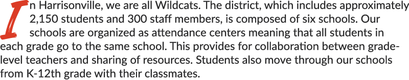 In Harrisonville, we are all Wildcats. The district, which includes approximately 2,150 students and 300 staff member...