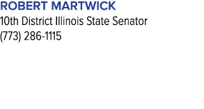 Robert Martwick 10th District Illinois State Senator (773) 286‑1115
