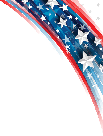 4th of july USA independence day banner design of stars and line curve on blue background with copy space vector illustration