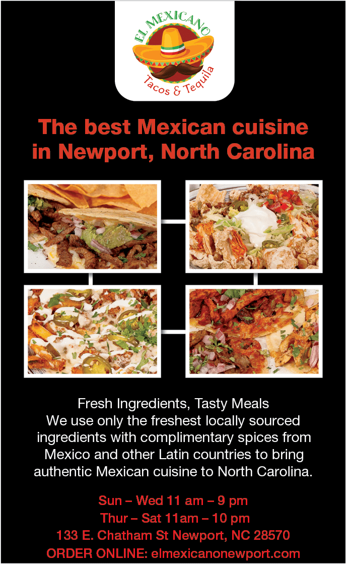 A flyer advertises the best Mexican cuisine in Newport, North Carolina. AI generated content