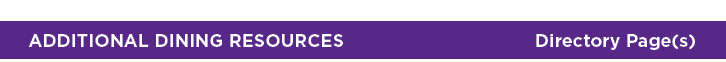  Additional DINING Resources Directory Page(s)