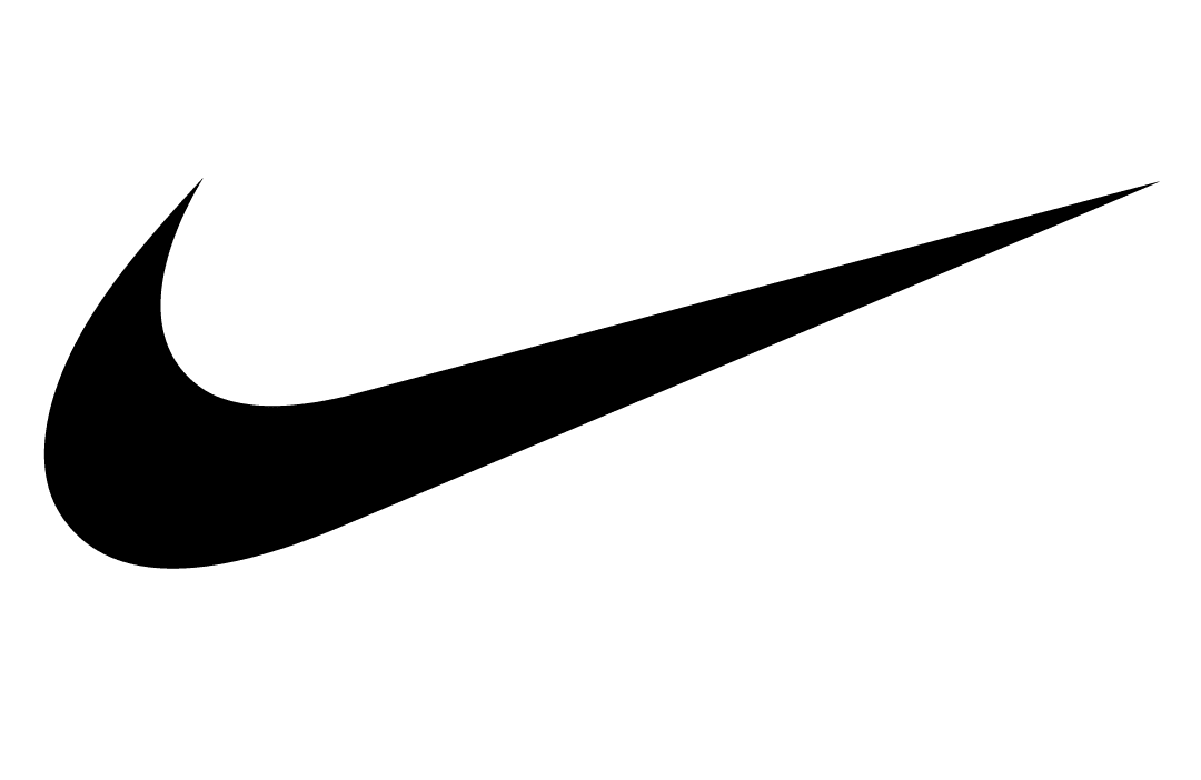 A black and white Nike logo. Description generated by AI
