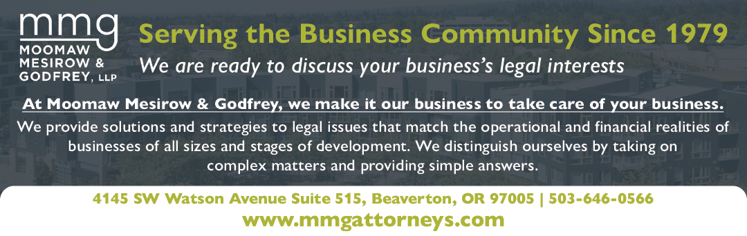 A business advertisement for Moomaw, Miesow & Godfrey. Description generated by AI