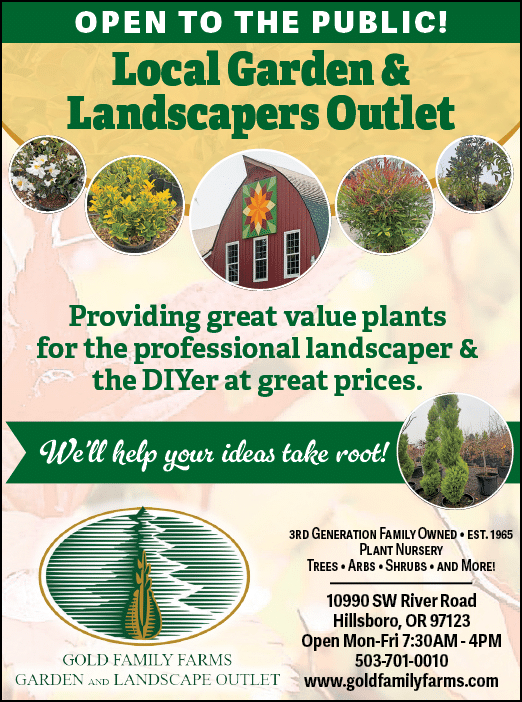 A flyer advertising a local garden and landscapers outlet. Description generated by AI