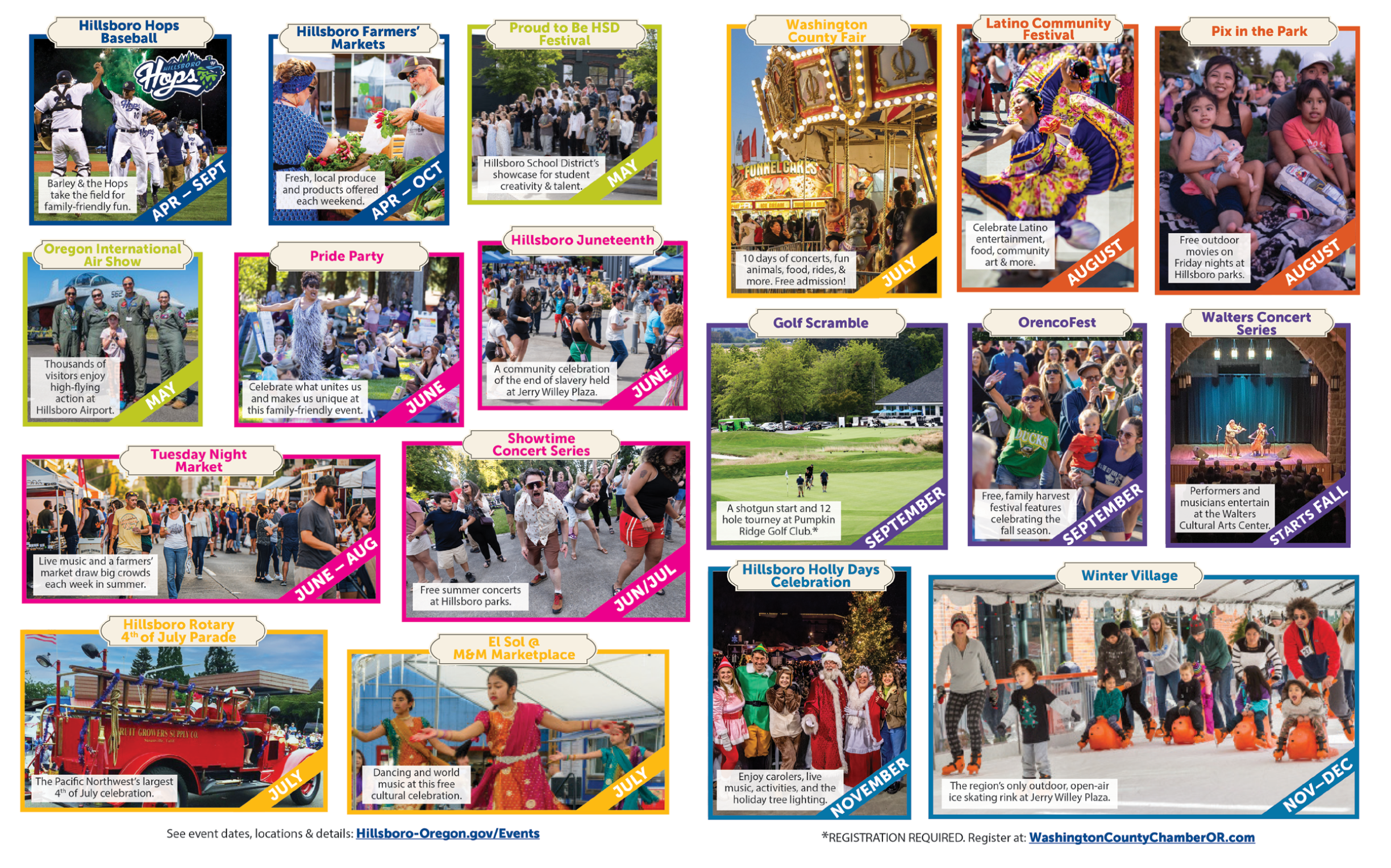 A colorful poster with many pictures of people and events. Description generated by AI