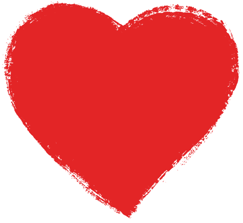 Red speech bubble, hand drawn heart element. Vector background.