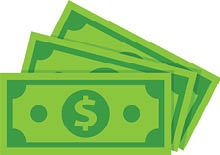 dollar banknotes isolate on white background.
