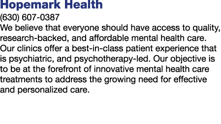 Hopemark Health (630) 607 0387 We believe that everyone should have access to quality, research backed, and affordabl...