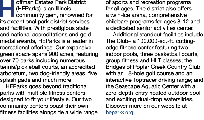 Hoffman Estates Park District (HEParks) is an Illinois community gem, renowned for its exceptional park district serv...