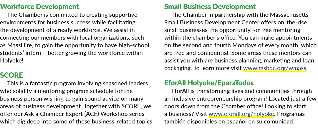 Workforce Development The Chamber is committed to creating supportive environments for business success while facilit...