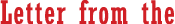 Letter from the