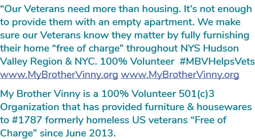 “Our Veterans need more than housing. It’s not enough to provide them with an empty apartment. We make sure our Veter...