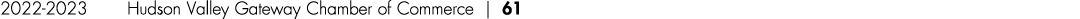 2022 2023 Hudson Valley Gateway Chamber of Commerce | 61