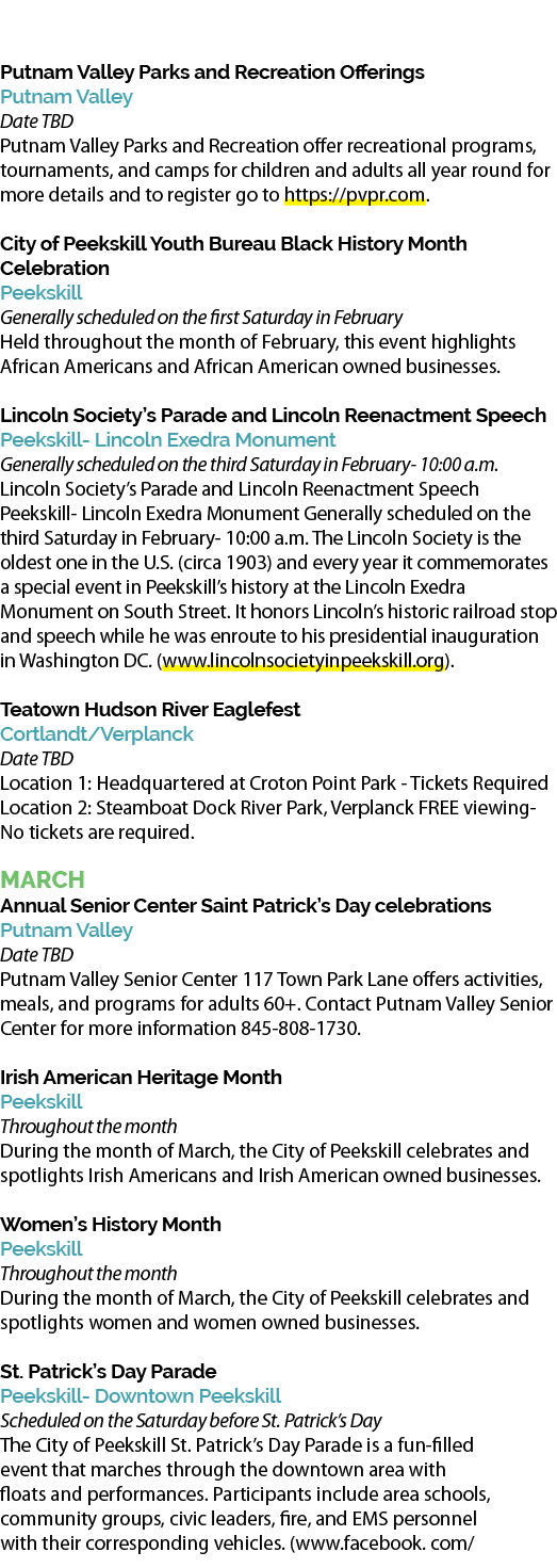 Putnam Valley Parks and Recreation Offerings Putnam Valley Date TBD Putnam Valley Parks and Recreation offer recreati...