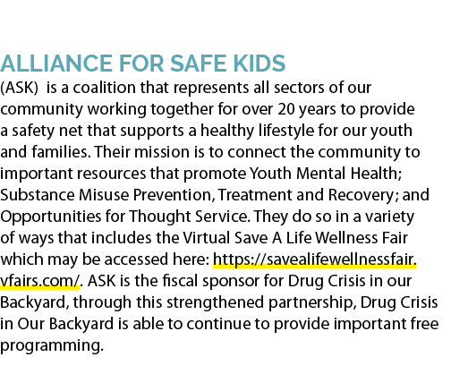 Alliance for Safe Kids (ASK) is a coalition that represents all sectors of our community working together for over 20...