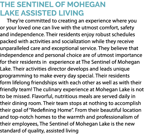 The Sentinel of Mohegan Lake Assisted Living They’re committed to creating an experience where you or your loved one ...