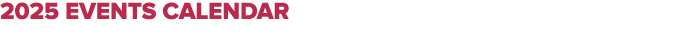2025 events calendar