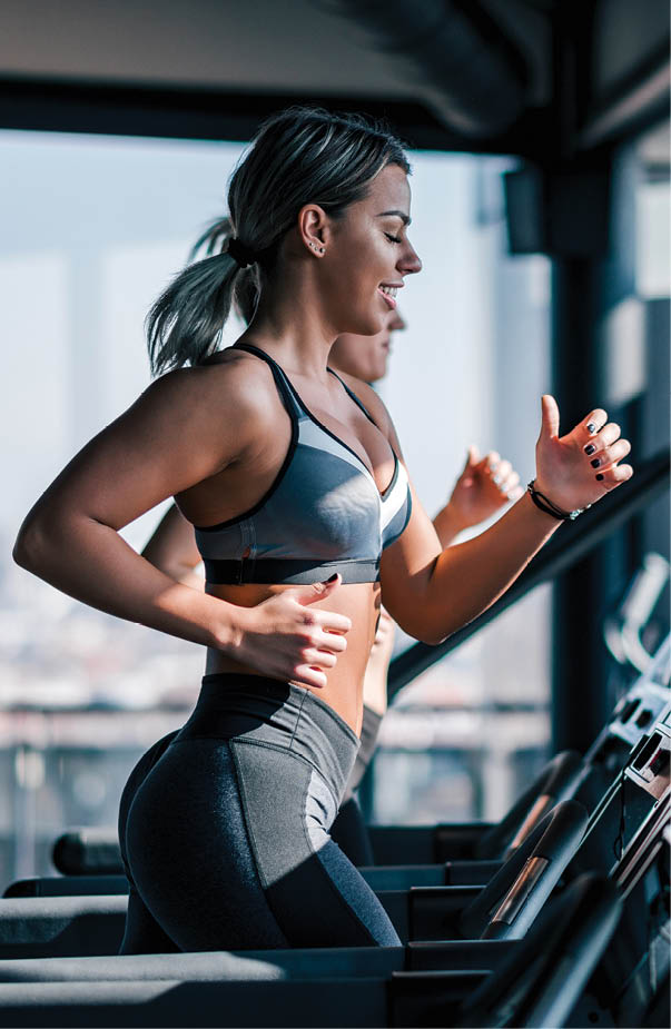 Cardio workout on a treadmill.