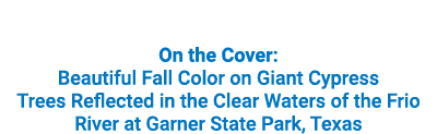 On the Cover: Beautiful Fall Color on Giant Cypress Trees Reflected in the Clear Waters of the Frio River at Garner S...