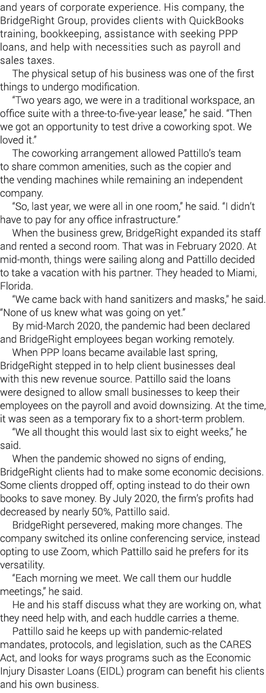 and years of corporate experience  His company, the BridgeRight Group, provides clients with QuickBooks training, boo   