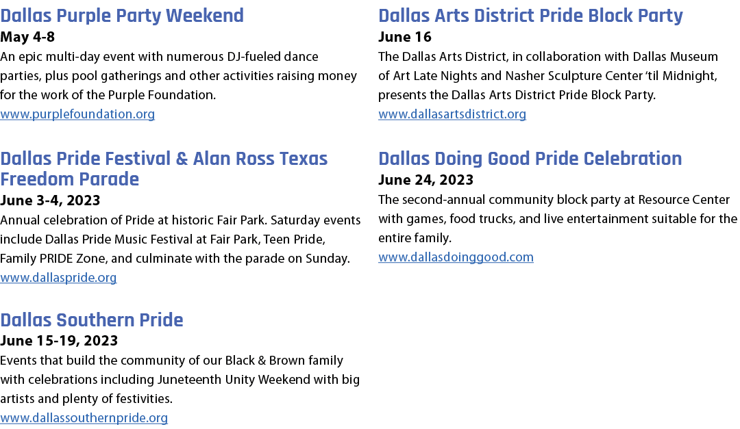  Dallas Purple Party Weekend May 4 8 An epic multi day event with numerous DJ fueled dance parties, plus pool gatheri...