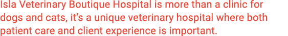 Isla Veterinary Boutique Hospital is more than a clinic for dogs and cats, it s a unique veterinary hospital where bo   