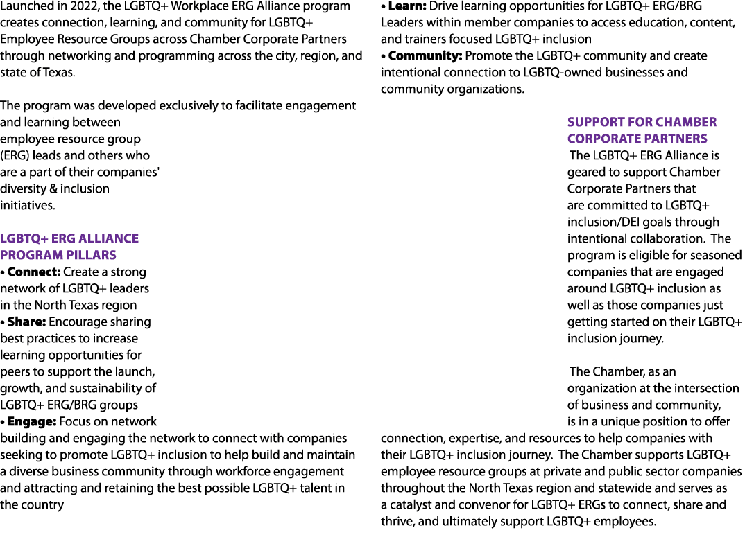 Launched in 2022, the LGBTQ+ Workplace ERG Alliance program creates connection, learning, and community for LGBTQ+ Em...