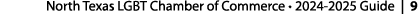 North Texas LGBT Chamber of Commerce • 2024 2025 Guide | 9 