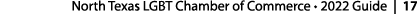 North Texas LGBT Chamber of Commerce • 2022 Guide | 17 