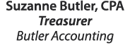 Suzanne Butler, CPA Treasurer Butler Accounting 