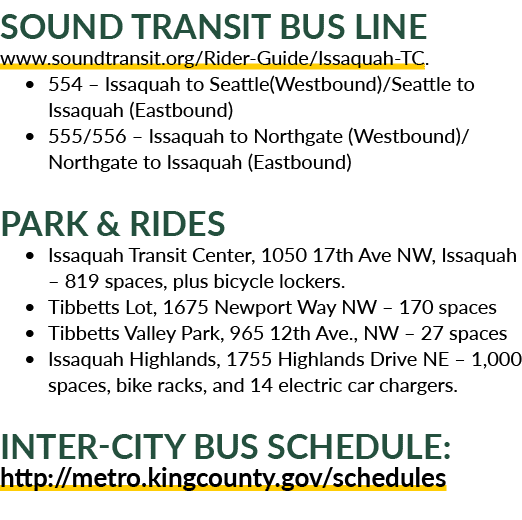 Sound Transit Bus Line www.soundtransit.org/Rider Guide/Issaquah TC. • 554 – Issaquah to Seattle(Westbound)/Seattle t...