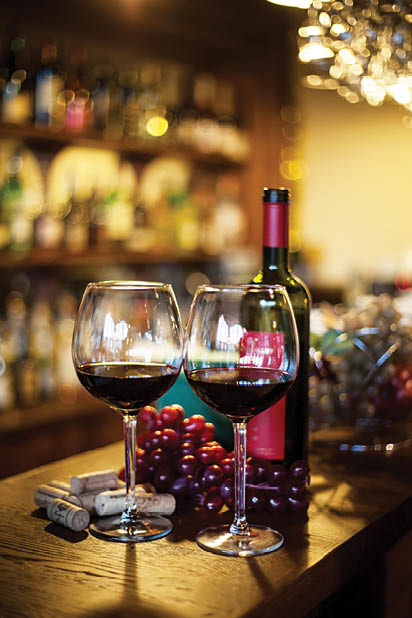 Red wine. Glass of wine.