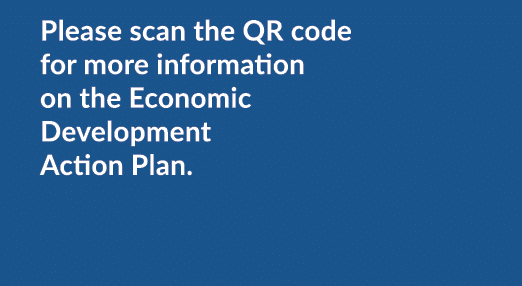 Please scan the QR code for more information on the Economic Development Action Plan.