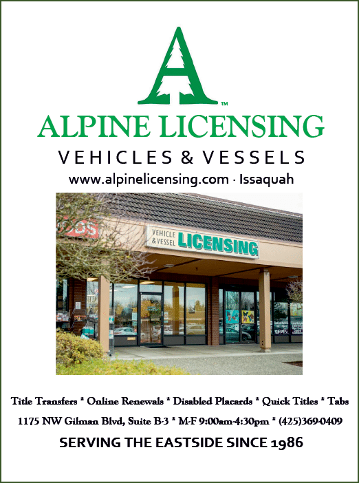 A sign for Alpine Licensing Vehicles & Vessels. AI generated content