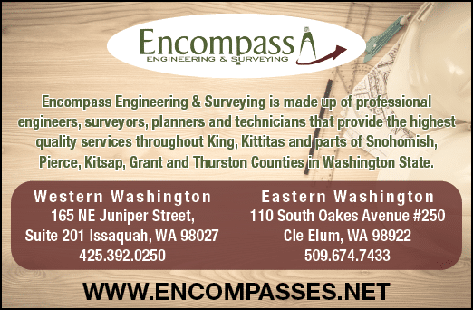 A business card for Encompass Engineering & Surveying. AI generated content