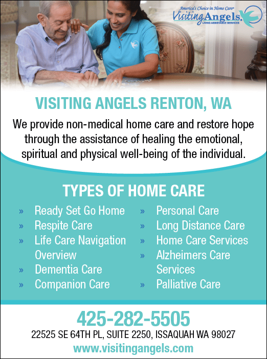A flyer for Visiting Angels advertises their home care services. AI generated content