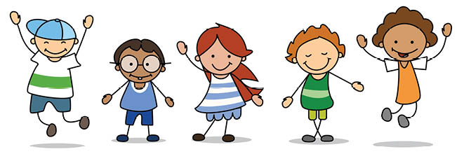 happy kids playing - children  illustration , boys and girls