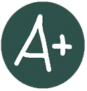 A green background with a white A+ symbol. AI generated content