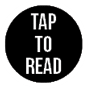 A black and white sticker with the words “Tap to Read" written in white. AI generated content