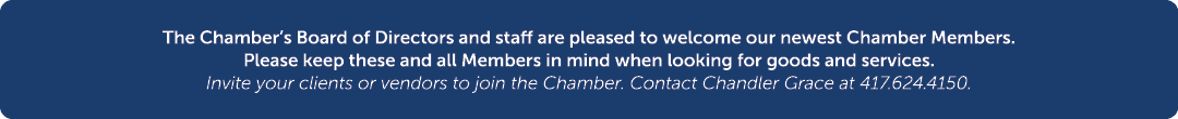 The Chamber’s Board of Directors and staff are pleased to welcome our newest Chamber Members. Please keep these and a...