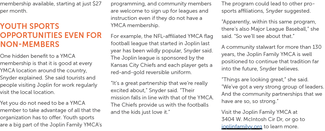 membership available, starting at just $27 per month. Youth Sports Opportunities Even for Non Members One hidden bene...