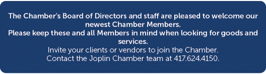 The Chamber’s Board of Directors and staff are pleased to welcome our newest Chamber Members. Please keep these and a...