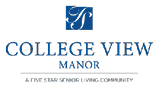 A logo for College View Manor, a senior living community. AI generated content