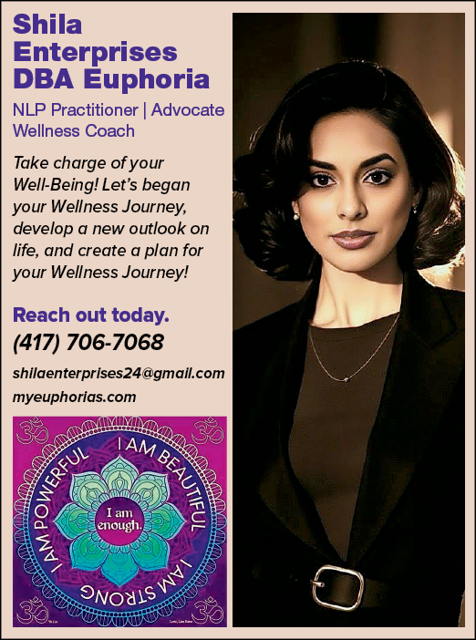 A woman in a black shirt is advertising her services as a wellness practitioner. AI generated content