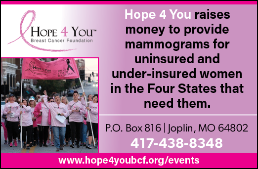 A flyer for Hope 4 You, a charity that raises money to provide mammograms for uninsured and under-insured women in the four states that need them. AI generated content
