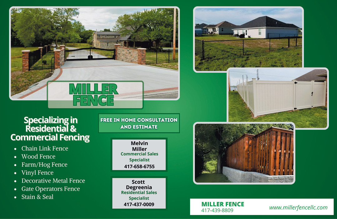 A flyer for a fence company with four different pictures of fences. AI generated content