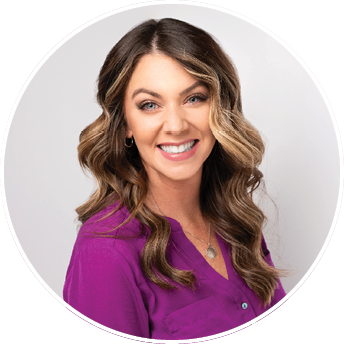 A woman with long brown hair is smiling for the camera. AI generated content